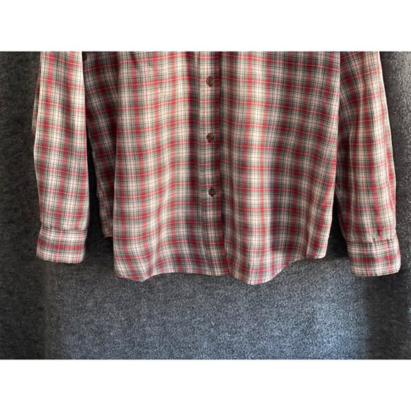 VTG Witts End Plaid LS Shirt Button Front Top Red Green White Men Large - Picture 6 of 13
